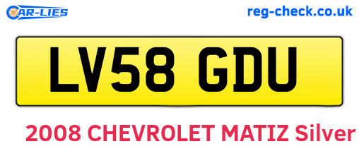 LV58GDU are the vehicle registration plates.