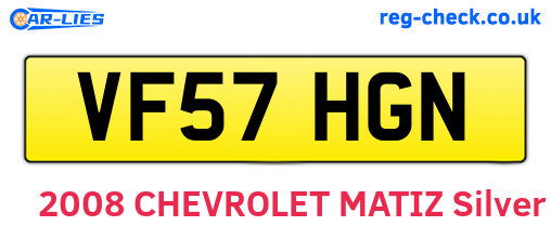 VF57HGN are the vehicle registration plates.