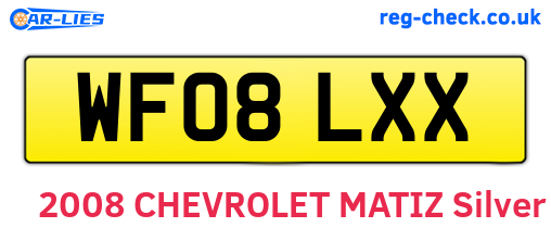 WF08LXX are the vehicle registration plates.