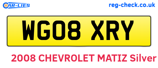 WG08XRY are the vehicle registration plates.