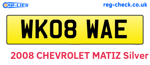 WK08WAE are the vehicle registration plates.