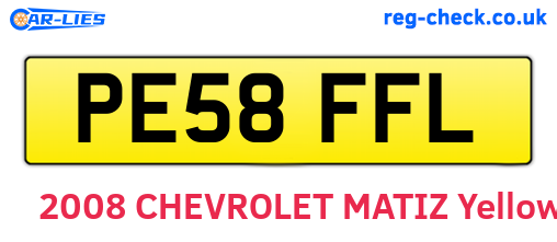 PE58FFL are the vehicle registration plates.