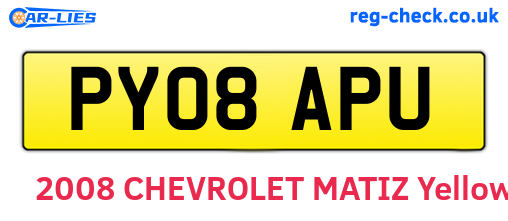 PY08APU are the vehicle registration plates.