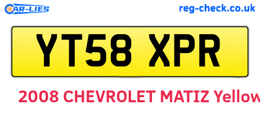YT58XPR are the vehicle registration plates.