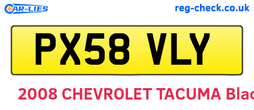 PX58VLY are the vehicle registration plates.