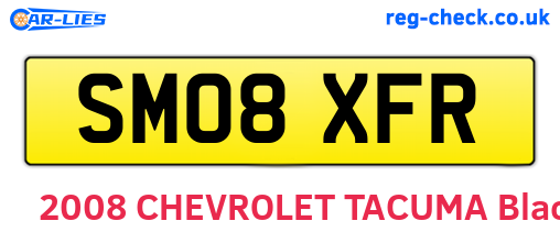 SM08XFR are the vehicle registration plates.