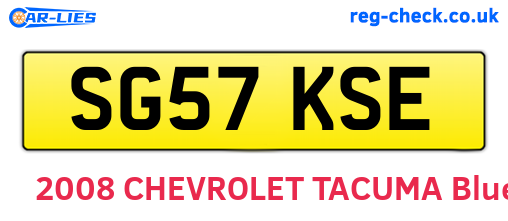 SG57KSE are the vehicle registration plates.