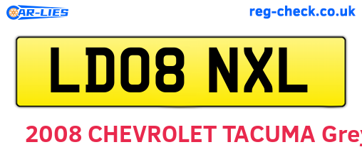 LD08NXL are the vehicle registration plates.