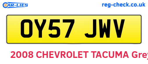 OY57JWV are the vehicle registration plates.