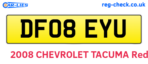 DF08EYU are the vehicle registration plates.