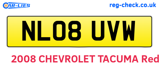 NL08UVW are the vehicle registration plates.