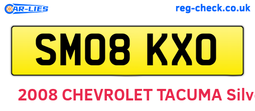 SM08KXO are the vehicle registration plates.