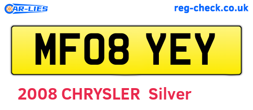 MF08YEY are the vehicle registration plates.