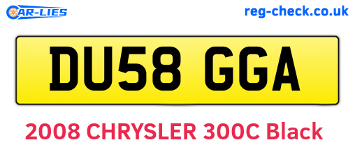 DU58GGA are the vehicle registration plates.