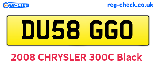 DU58GGO are the vehicle registration plates.