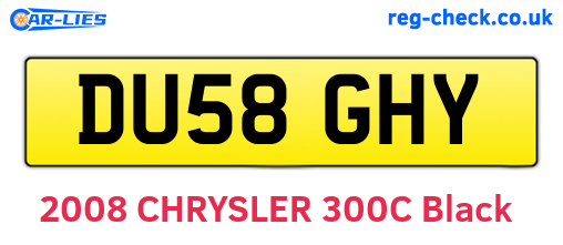 DU58GHY are the vehicle registration plates.