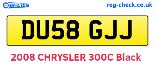 DU58GJJ are the vehicle registration plates.