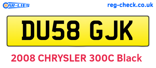 DU58GJK are the vehicle registration plates.
