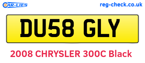 DU58GLY are the vehicle registration plates.