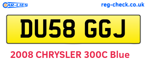 DU58GGJ are the vehicle registration plates.