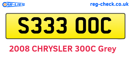 S333OOC are the vehicle registration plates.