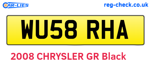 WU58RHA are the vehicle registration plates.
