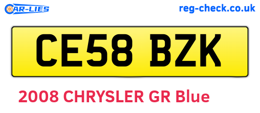 CE58BZK are the vehicle registration plates.