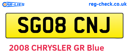 SG08CNJ are the vehicle registration plates.