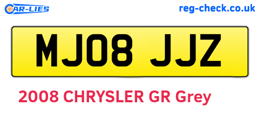 MJ08JJZ are the vehicle registration plates.