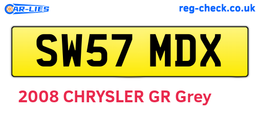 SW57MDX are the vehicle registration plates.