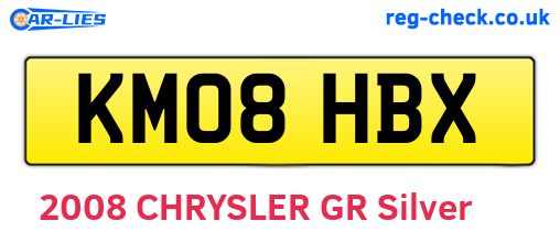 KM08HBX are the vehicle registration plates.