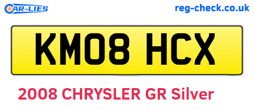KM08HCX are the vehicle registration plates.