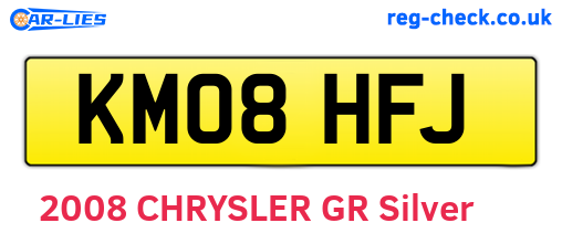 KM08HFJ are the vehicle registration plates.
