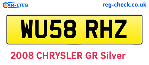 WU58RHZ are the vehicle registration plates.