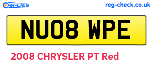 NU08WPE are the vehicle registration plates.