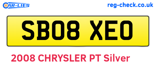 SB08XEO are the vehicle registration plates.