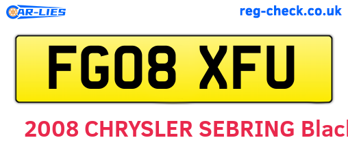 FG08XFU are the vehicle registration plates.