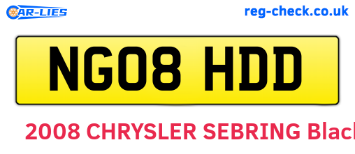 NG08HDD are the vehicle registration plates.