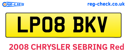 LP08BKV are the vehicle registration plates.