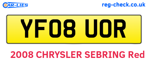 YF08UOR are the vehicle registration plates.