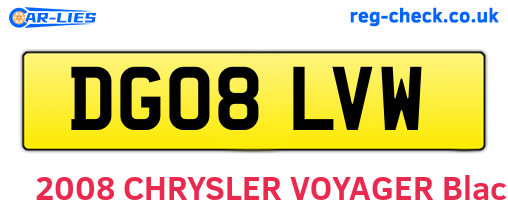 DG08LVW are the vehicle registration plates.