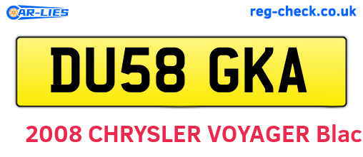 DU58GKA are the vehicle registration plates.