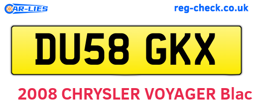 DU58GKX are the vehicle registration plates.