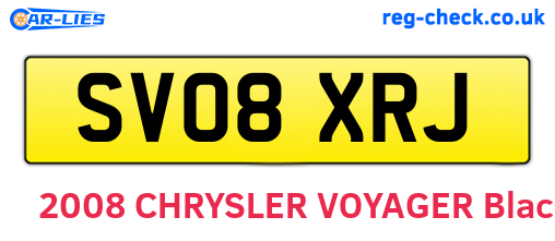 SV08XRJ are the vehicle registration plates.
