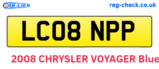 LC08NPP are the vehicle registration plates.