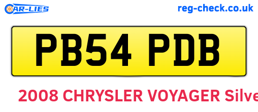 PB54PDB are the vehicle registration plates.