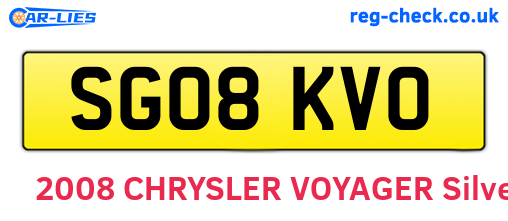 SG08KVO are the vehicle registration plates.