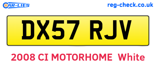 DX57RJV are the vehicle registration plates.