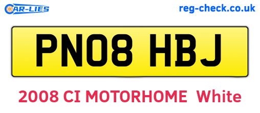 PN08HBJ are the vehicle registration plates.