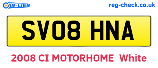 SV08HNA are the vehicle registration plates.